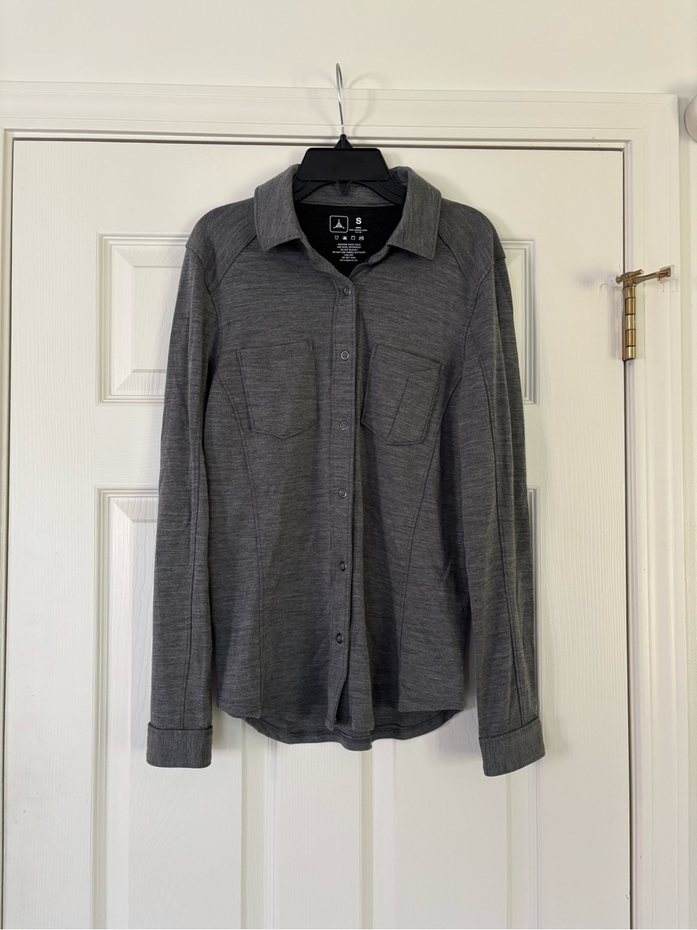 Triple Aught Design Women's Wool Gray Button-Down Shirt